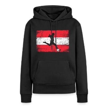Autriche Fan de football de l’Autriche - Sweat à capuche Premium bio Femme - noir - Devant - Julia (174cm)