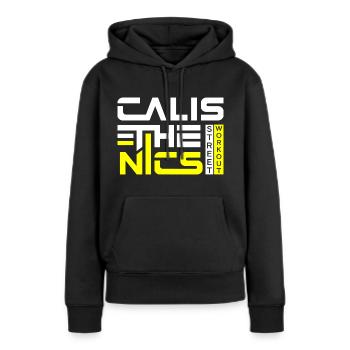 Calisthenics Street Workout Body Workout - Sweat à capuche Premium bio Femme - noir - Devant - Julia (174cm)