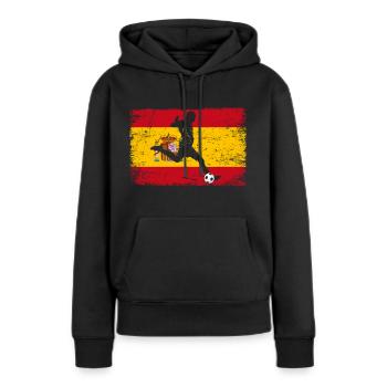 Espagne Fan de football de l’Espagne - Sweat à capuche Premium bio Femme - noir - Devant - Julia (174cm)