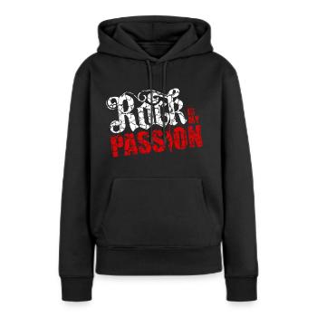 Rock is my Passion,Rock Kleidung,Rock Musik - Frauen Premium Bio Hoodie - Schwarz - Vorne - Julia (174cm)