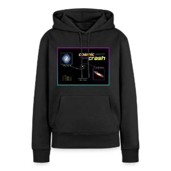 cosmic crash - Frauen Premium Bio Hoodie - Schwarz - Vorne - Julia (174cm)
