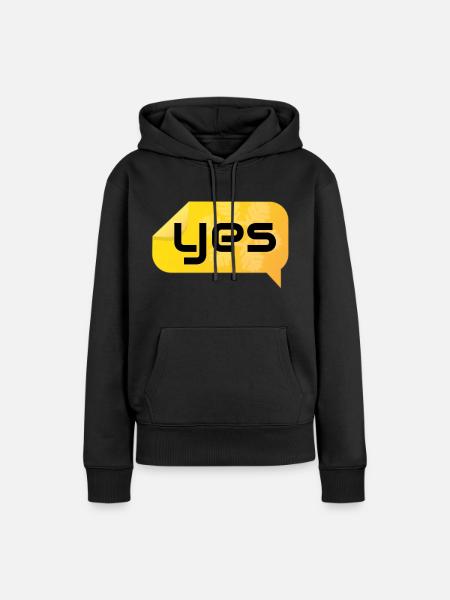 yes - Frauen Premium Bio Hoodie - Schwarz