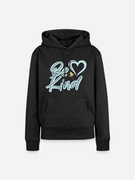 Be Kind - Frauen Premium Bio Hoodie - Schwarz