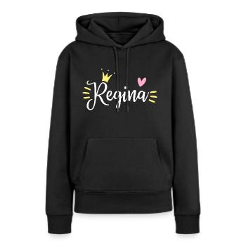 Couronne du nom de Regina - Sweat à capuche Premium bio Femme - noir - Devant - Julia (174cm)