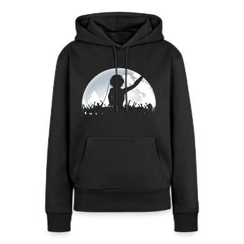 Deejay music - Frauen Premium Bio Hoodie - Schwarz - Vorne - Julia (174cm)