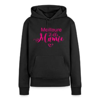 Meilleure belle Mamie - Sweat à capuche Premium bio Femme - noir - Devant - Julia (174cm)