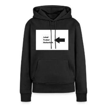 Jubel - Frauen Premium Bio Hoodie - Schwarz - Vorne - Julia (174cm)