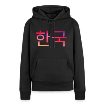 Korea auf Koreanisch - Koreanische Schrift - Frauen Premium Bio Hoodie - Schwarz - Vorne - Julia (174cm)