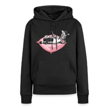 cool zebra auf rosa porn kissen nudes sexbombe fun - Frauen Premium Bio Hoodie - Schwarz - Vorne - Julia (174cm)