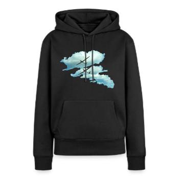 Route nuageuse planeurs planeurs - Sweat à capuche Premium bio Femme - noir - Devant - Julia (174cm)
