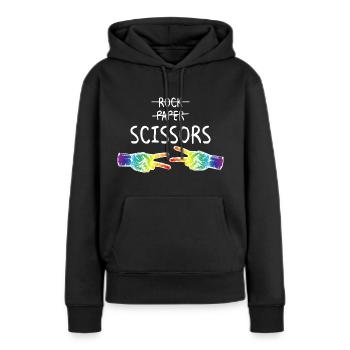 Rock Paper Scissors LGBTQ Pride Month Lesbian - Sweat à capuche Premium bio Femme - noir - Devant - Julia (174cm)