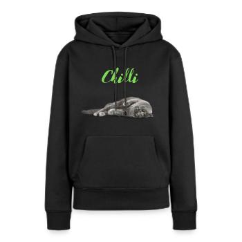 Chilli - Frauen Premium Bio Hoodie - Schwarz - Vorne - Julia (174cm)