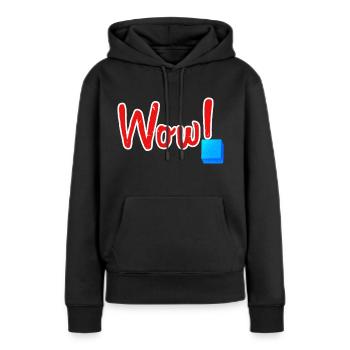 Wow! - Sweat à capuche Premium bio Femme - noir - Devant - Julia (174cm)