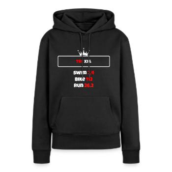 T shirt triathlon Distance XXL - Sweat à capuche Premium bio Femme - noir - Devant - Julia (174cm)