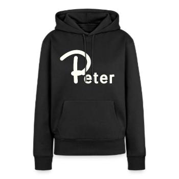 Pierre - Sweat à capuche Premium bio Femme - noir - Devant - Julia (174cm)