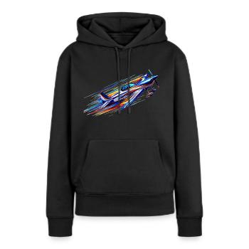 Avion de voltige - Sweat à capuche Premium bio Femme - noir - Devant - Julia (174cm)
