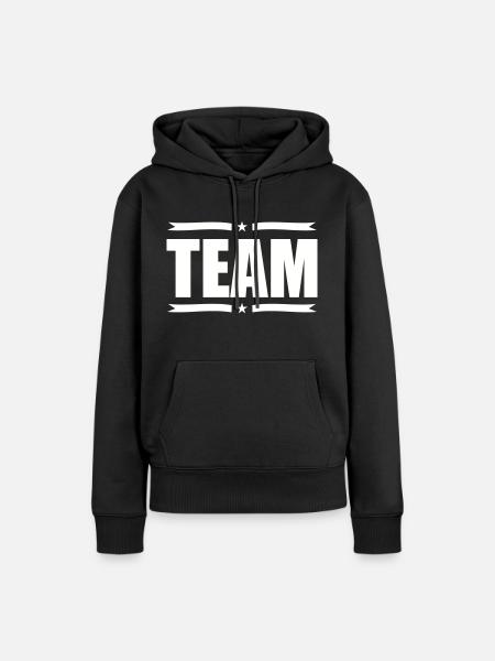 team - Frauen Premium Bio Hoodie - Schwarz