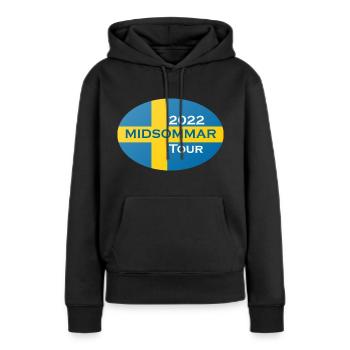 ovale midsommar - Sweat à capuche Premium bio Femme - noir - Devant - Julia (174cm)