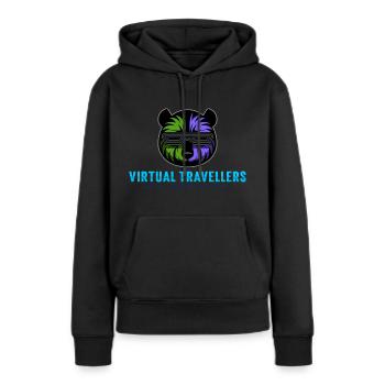 Virtual Travellers - Frauen Premium Bio Hoodie - Schwarz - Vorne - Julia (174cm)