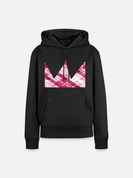 krone pink symbol form - Frauen Premium Bio Hoodie - Schwarz