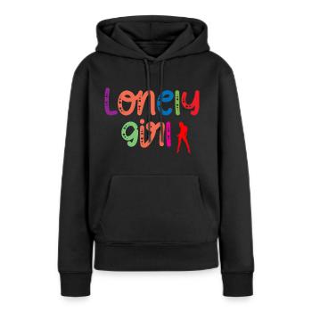 Einsames Mädchen - Frauen Premium Bio Hoodie - Schwarz - Vorne - Julia (174cm)