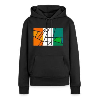Côte d’Ivoire - Sweat à capuche Premium bio Femme - noir - Devant - Julia (174cm)