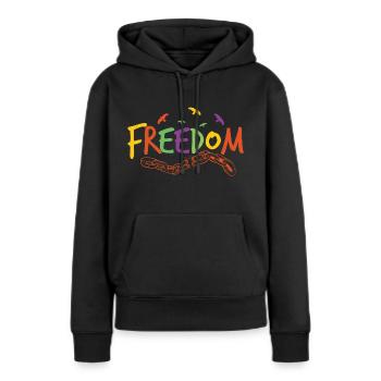 LIBERTÉ - Sweat à capuche Premium bio Femme - noir - Devant - Julia (174cm)