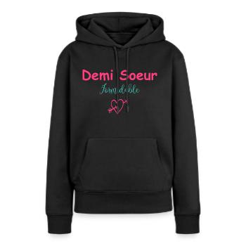 demi-soeur Formidable - Sweat à capuche Premium bio Femme - noir - Devant - Julia (174cm)
