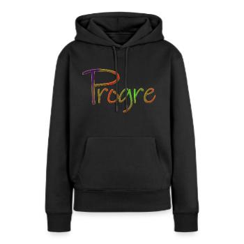 Progressif - Sweat à capuche Premium bio Femme - noir - Devant - Julia (174cm)