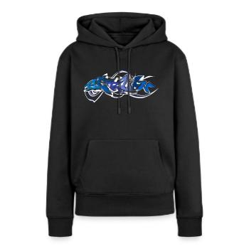 Berlin Wildstyle - Frauen Premium Bio Hoodie - Schwarz - Vorne - Julia (174cm)