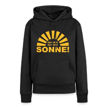GEH MIR AUS DER SONNE! - sprach Diogenes zu - Frauen Premium Bio Hoodie - Schwarz - Vorne - Julia (174cm)