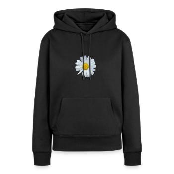 Margerite - Frauen Premium Bio Hoodie - Schwarz - Vorne - Julia (174cm)