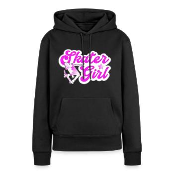 Skater Girl für Skater Mädchen - Frauen Premium Bio Hoodie - Schwarz - Vorne - Julia (174cm)