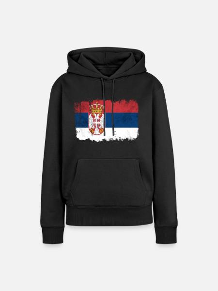 Serbien Flagge - Frauen Premium Bio Hoodie - Schwarz
