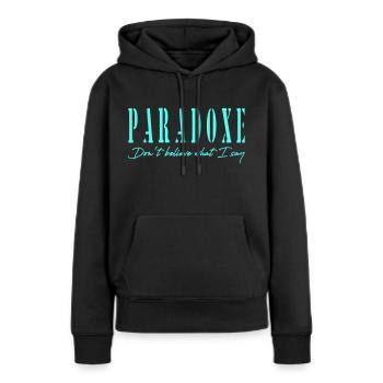 Paradoxe - Sweat à capuche Premium bio Femme - noir - Devant - Julia (174cm)