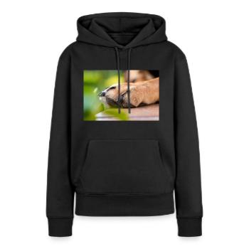 Patte de chien - Sweat à capuche Premium bio Femme - noir - Devant - Julia (174cm)