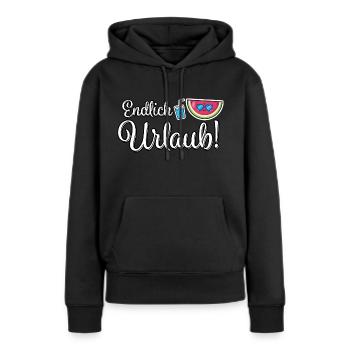 Wassermelone Urlaub Spruch - Frauen Premium Bio Hoodie - Schwarz - Vorne - Julia (174cm)