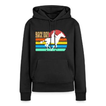 RACE DAY Awesome Retro Vintage Horse Racing - Frauen Premium Bio Hoodie - Schwarz - Vorne - Julia (174cm)