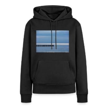 Stille - Frauen Premium Bio Hoodie - Schwarz - Vorne - Julia (174cm)