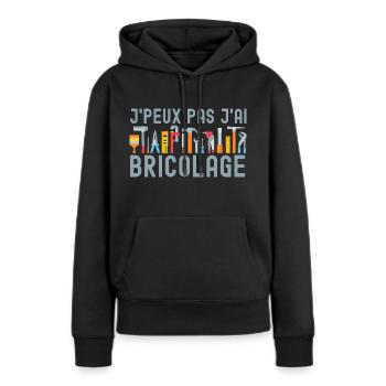 bricolage bricoler - Sweat à capuche Premium bio Femme - noir - Devant - Julia (174cm)