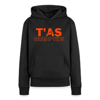 T'as crampté ? D2 - Sweat à capuche Premium bio Femme - noir - Devant - Julia (174cm)
