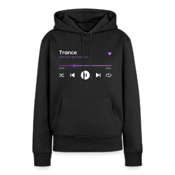 Trance - Frauen Premium Bio Hoodie - Schwarz - Vorne - Julia (174cm)