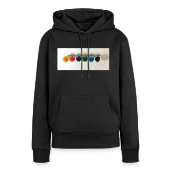 Quelques couleurs acryliques - Sweat à capuche Premium bio Femme - noir - Devant - Julia (174cm)