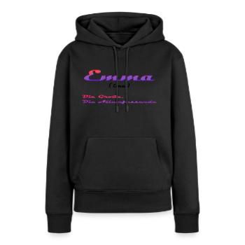 Emma - Frauen Premium Bio Hoodie - Schwarz - Vorne - Julia (174cm)