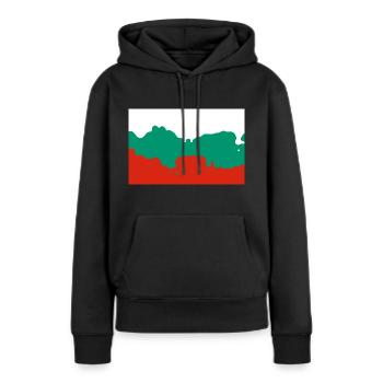 Bulgarie - Sweat à capuche Premium bio Femme - noir - Devant - Julia (174cm)