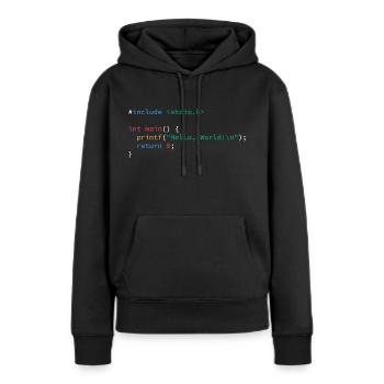Programmiercode Insider Spruch Hello World - Frauen Premium Bio Hoodie - Schwarz - Vorne - Julia (174cm)