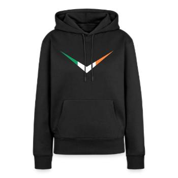 Ornement du drapeau de l’Irlande - Sweat à capuche Premium bio Femme - noir - Devant - Julia (174cm)