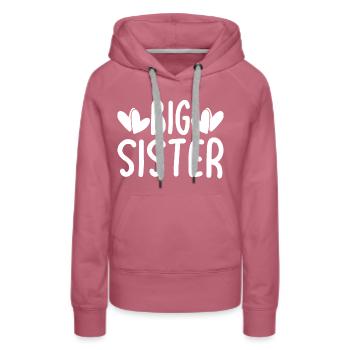 Big Sister Hearts - Women’s Premium Organic Hoodie - mauve - Front - Isabella (175cm)