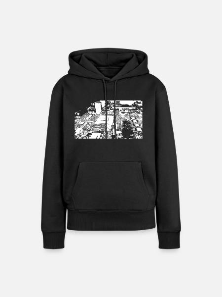 Platine Weiß - Frauen Premium Bio Hoodie - Schwarz