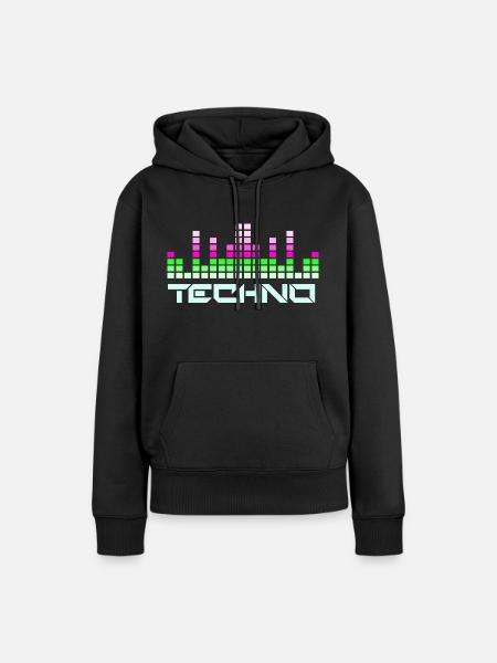 Techno-Musik - Frauen Premium Bio Hoodie - Schwarz